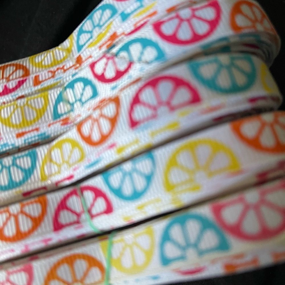 Grosgrain Ribbon 3/8” 10 yard bundle citrus fruit summer colorful shipping bows - Picture 5 of 8